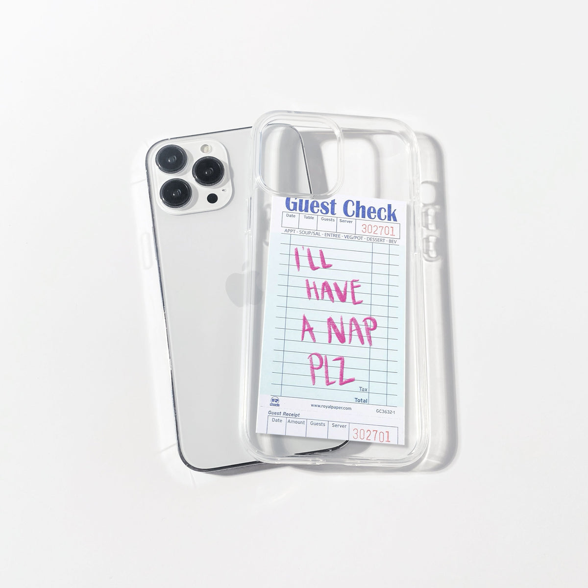 Nap Pls Guest Check Silicone Clear Case