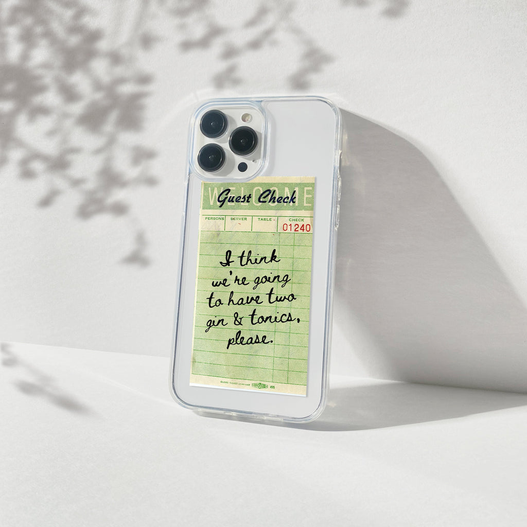 Gin & Tonic Guest Check Silicone Clear Case