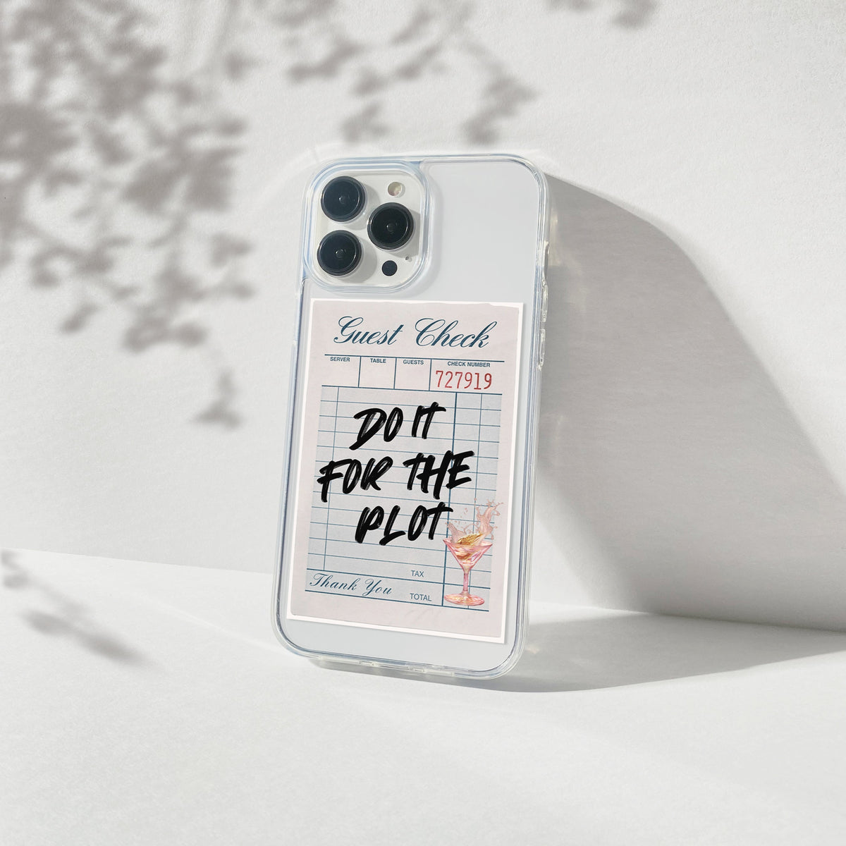 For The Plot Guest Check Silicone Clear Case