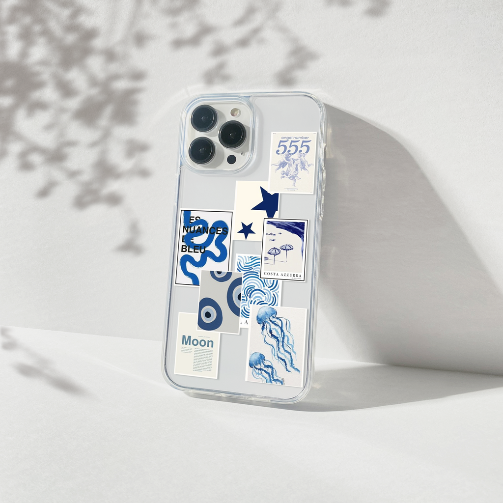 Blue Aesthetic Silicone Clear Case