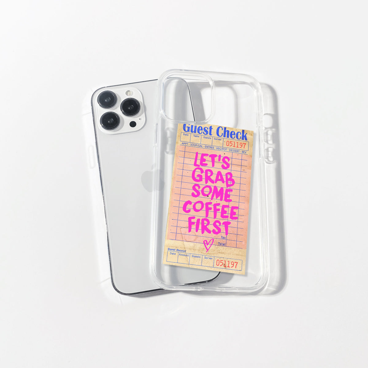 Coffee Guest Check Silicone Clear Case