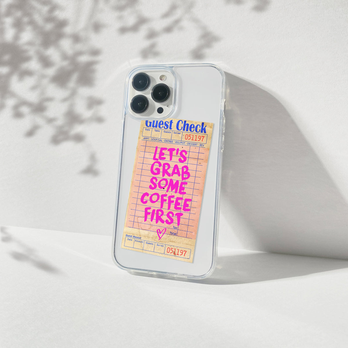 Coffee Guest Check Silicone Clear Case