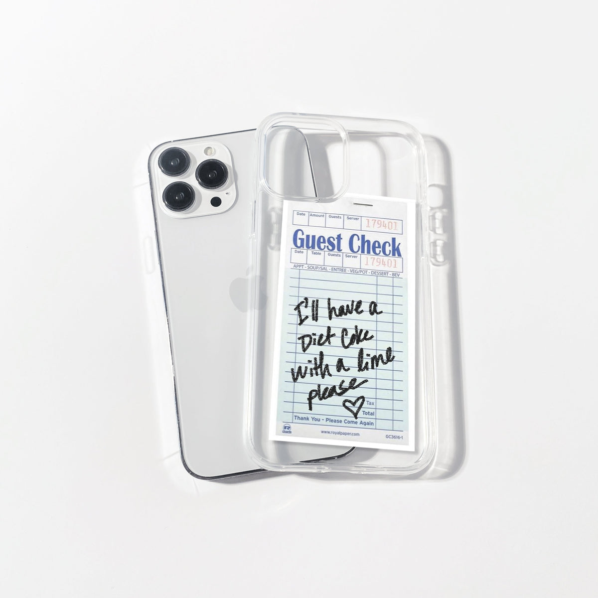 Diet Coke Guest Check Silicone Clear Case