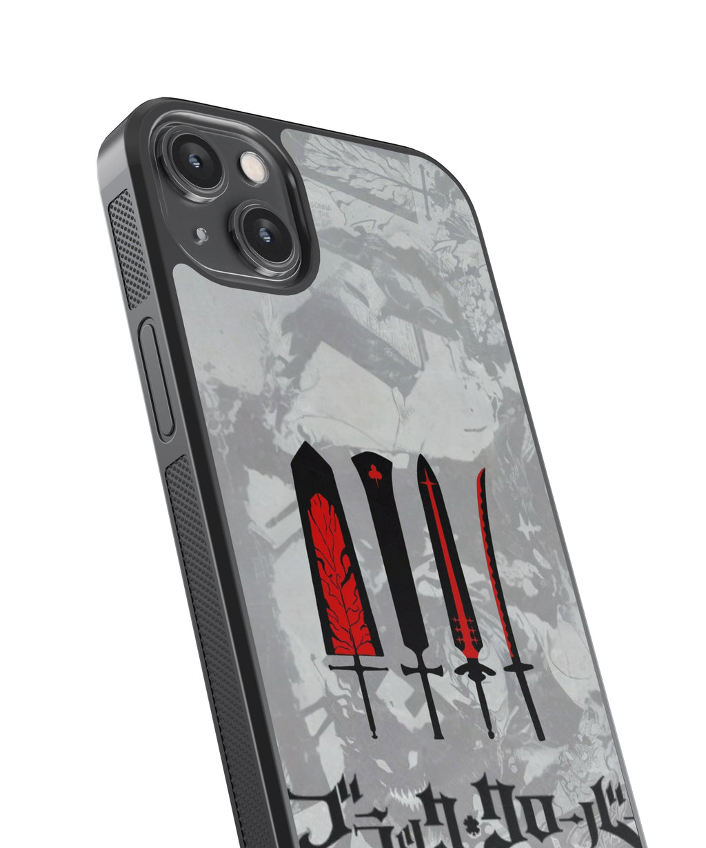 Black Clover Swords Anime Glass Phone Case Cover