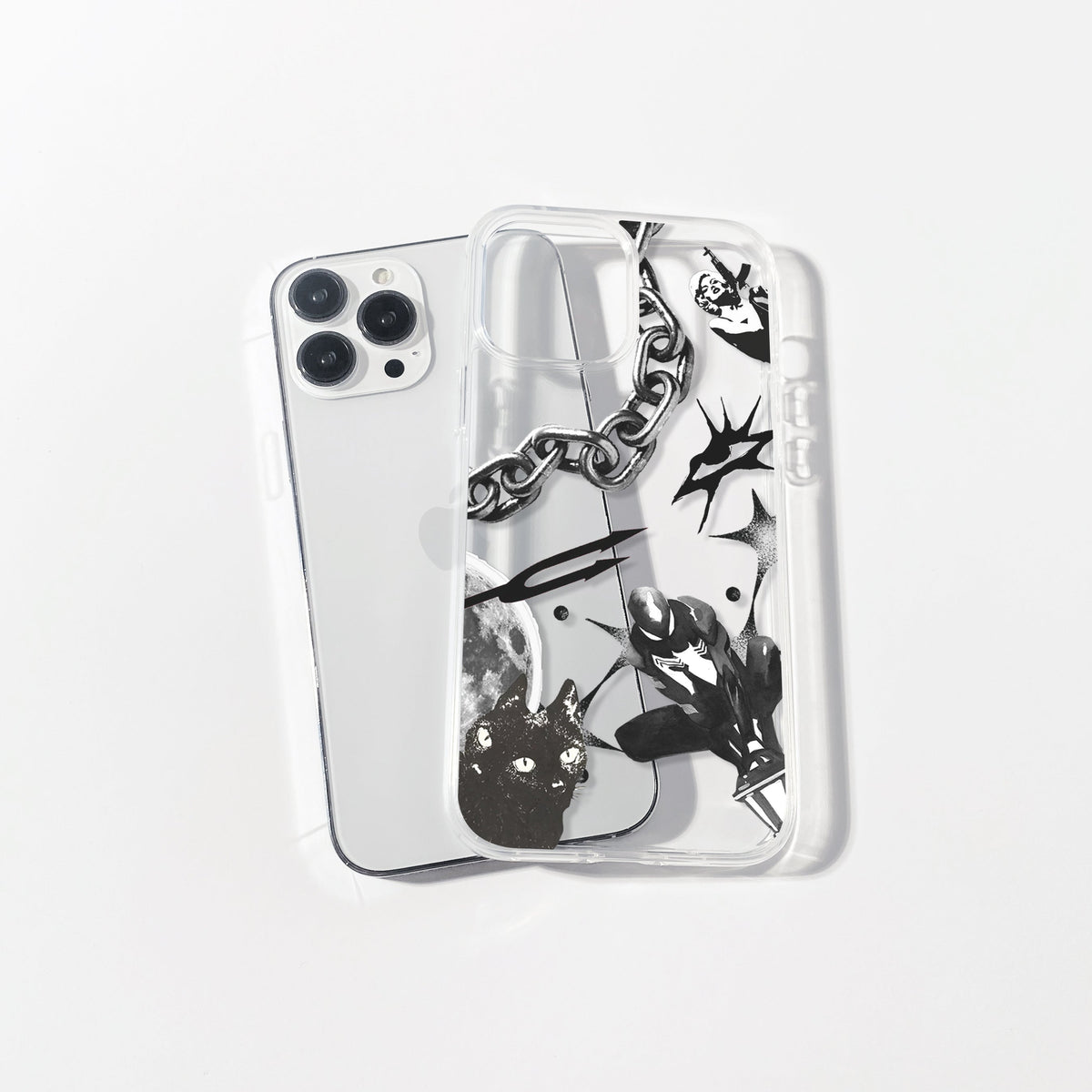 Noir Frequency Aesthetic Silicone Clear Case
