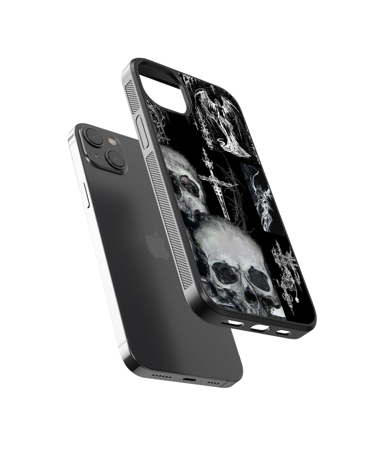 Skulls Cybersigilism Glass Phone Case Cover