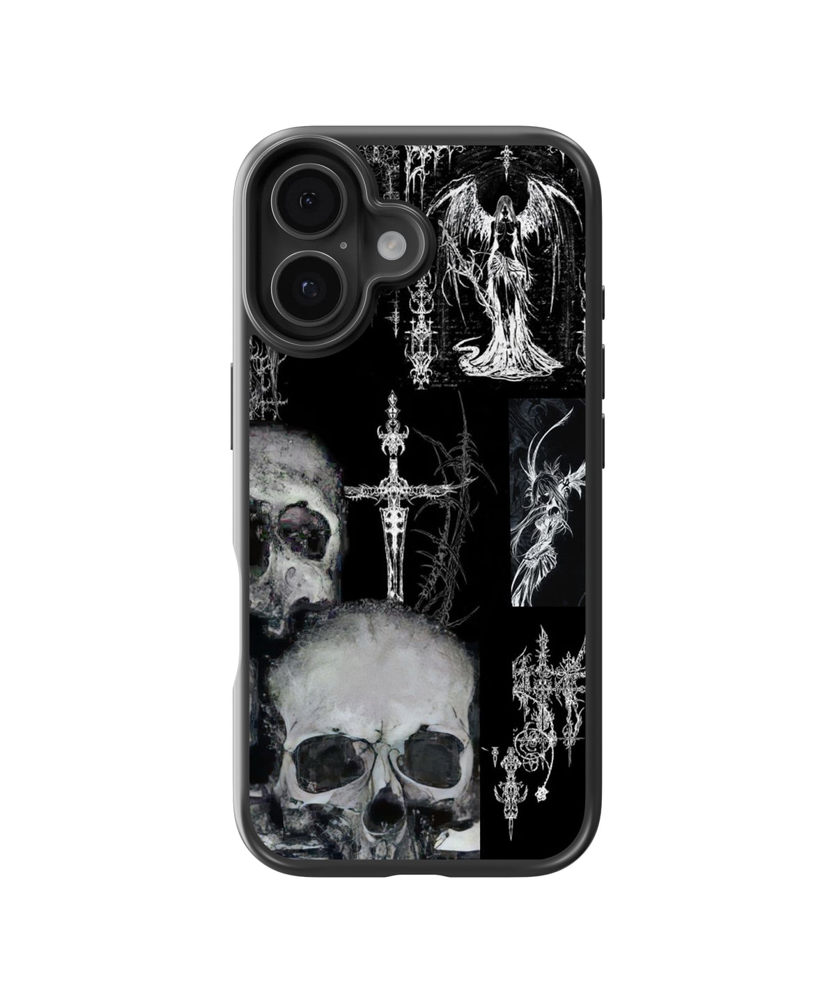 Skulls Cybersigilism Glass Phone Case Cover